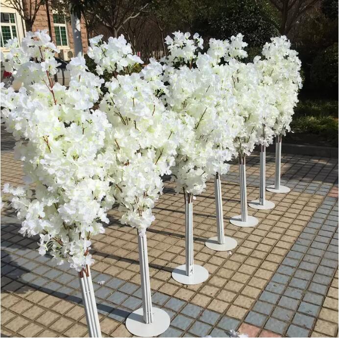 150CM Tall Party Wedding Decorations Upscale Artificial Cherry Blossom Tree Runner Aisle Column Road Leads For T Station Centerpieces Supplies