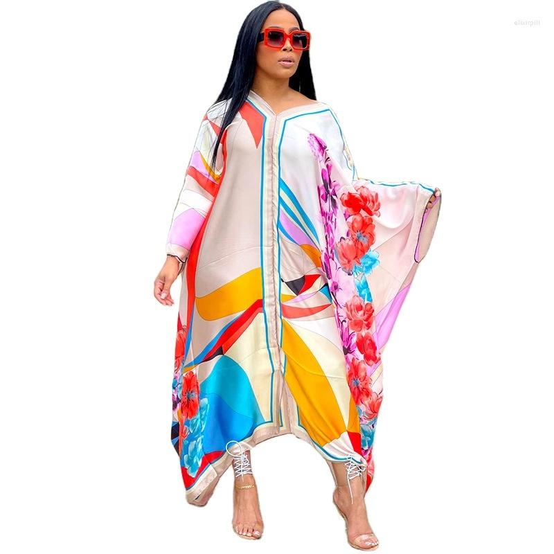 Plus Size Dresses Summer African Large Floral Print Loose Skirt Bat Sleeve Mother Dress, As showed
Plus Size Dresses Summer African Large Floral Print Loose Skirt Bat Sleeve Mother Dress, As showed