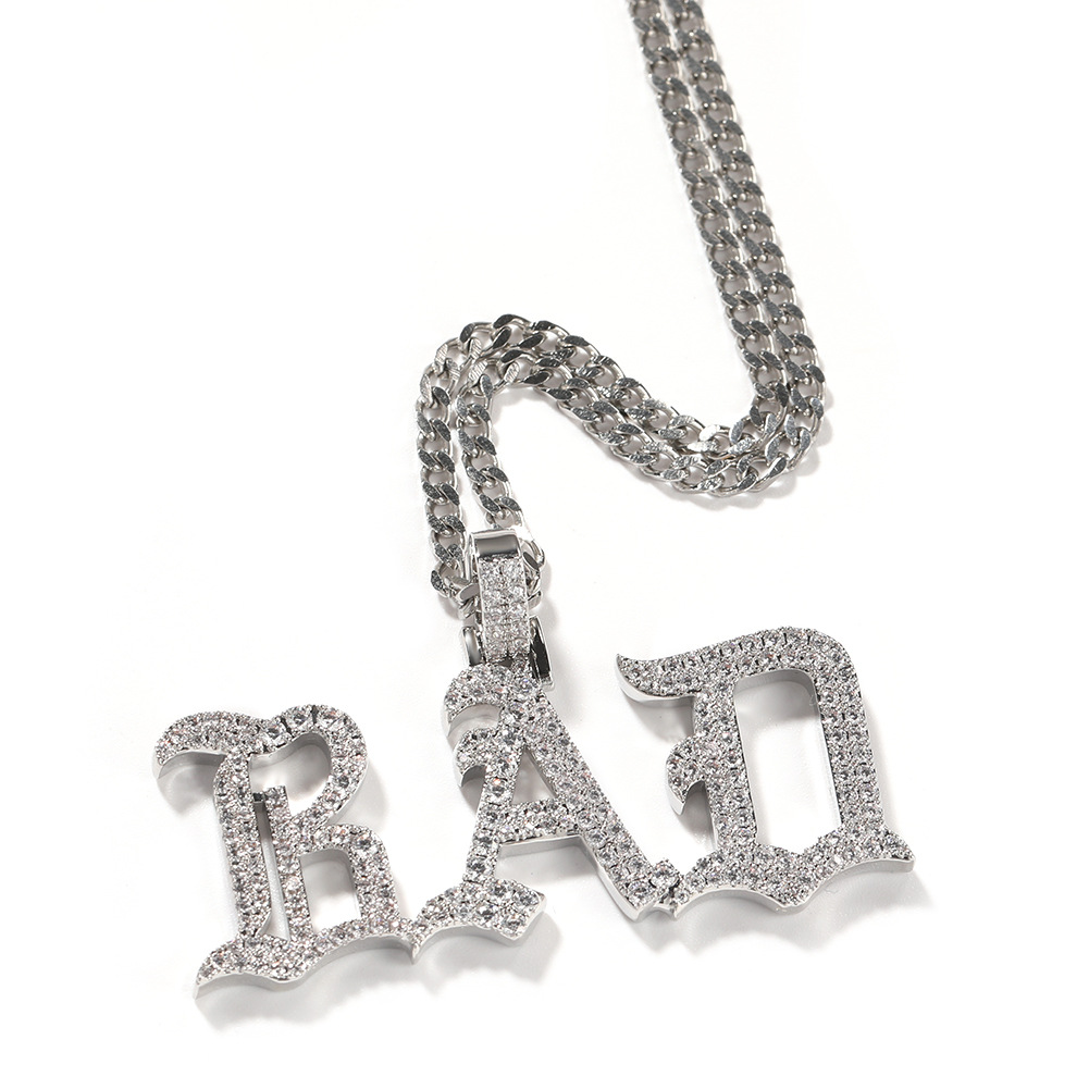 TopBling Hip Hop A-Z Custom Letters Pendant Necklaces Jewelry Charm Gift for Men Women 18K Real Gold Plated