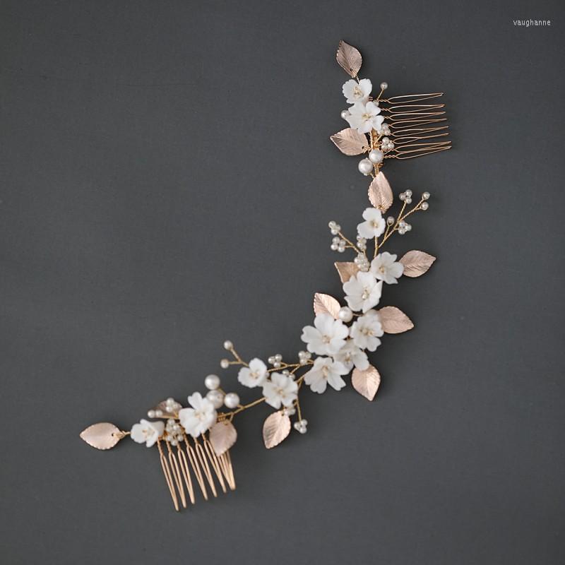 Hair Clips Gold Leaf Bridal Long Comb Piece White Porcelain Flower Wedding Prom Accessories Combs Women Headpiece
Hair Clips Gold Leaf Bridal Long Comb Piece White Porcelain Flower Wedding Prom Accessories Combs Women Headpiece