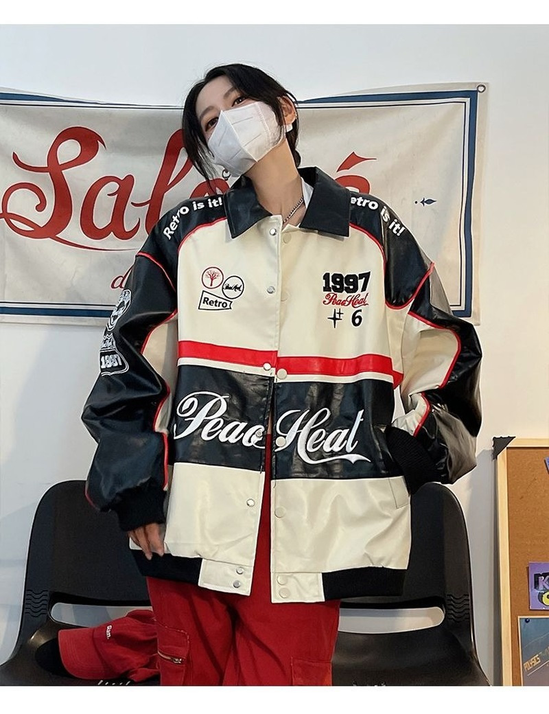 Mens Jackets American Motorcycle Racing Jacket PU Leather Clothes Retro Bomber Jacket Mens Four Seasons Can Be Worn Unisex Winter Jacket Men 220902