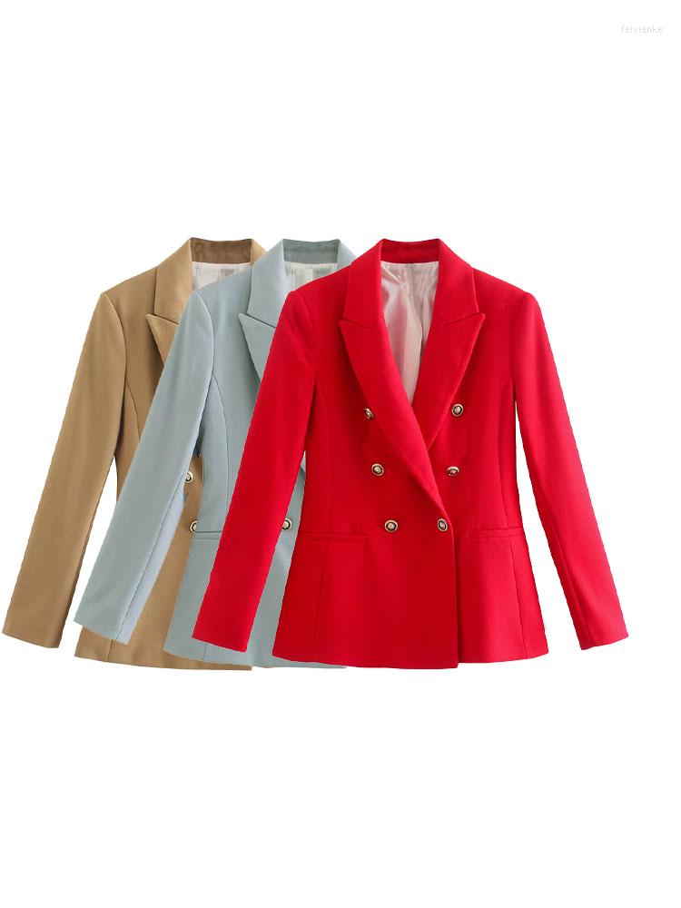 Women's Suits Women 2022 Autumn Fashion Slim Fit Double Breasted Blazer Coat Vintage Long Sleeve Pockets Female Outerwear Chic, Khaki
Women's Suits Women 2022 Autumn Fashion Slim Fit Double Breasted Blazer Coat Vintage Long Sleeve Pockets Female Outerwear Chic, Khaki