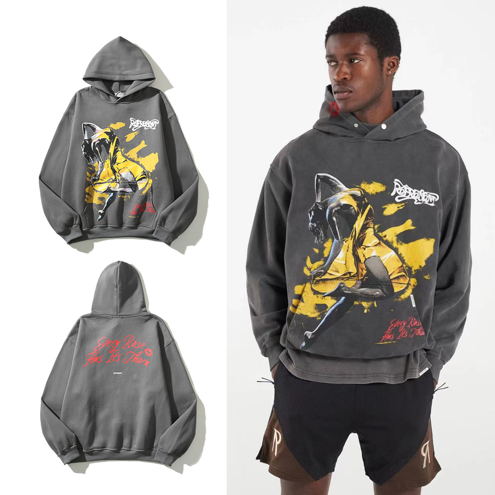 European and American Sweatshirts fashion brands lazy style hooded sweaters powered by present men's hip hop dancers printed old sweaters lovers sweater sportswear, Gray
European and American Sweatshirts fashion brands lazy style hooded sweaters powered by present men's hip hop dancers printed old sweaters lovers sweater sportswear, Gray