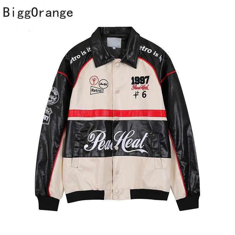 Mens Jackets American Motorcycle Racing Jacket PU Leather Clothes Retro Bomber Jacket Mens Four Seasons Can Be Worn Unisex Winter Jacket Men 220902