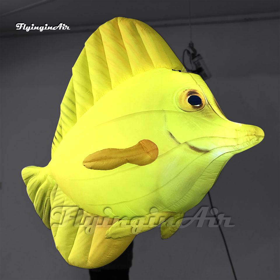 Huge Lighting Inflatable Tropical Marine Fish Balloon Blower And Light Inside For Event