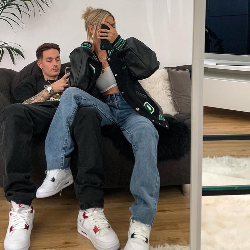 Women's Jackets Womens College Coats and High Street Hip-Hop Baseball Harajuku Casual Coat Loose Stitching Varsity Jacket ins 220901