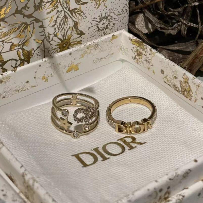DUPE Nail Polish Luxury Ring Gold Rings with Diamonds Decorative Premium Rings