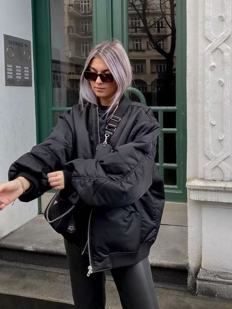 Womens Down Parkas Autumn Fashion Pilot Jacket Padded Coat Vintage Long Sleeve Pockets Seven Colors Female Outerwear Chic Tops 220902