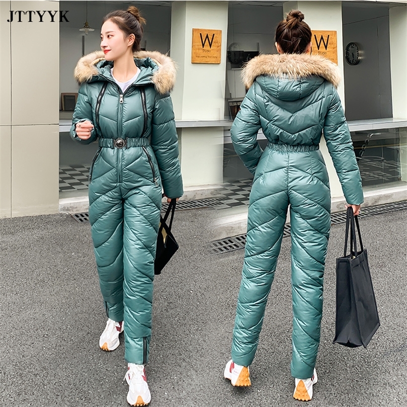 Womens Jumpsuits Rompers Snow One Piece For Women Jumpsuit Ski Clothes Winter Jackets Hooded Parka Bodysuit Outfit Female Jumpsuits Overalls Tracksuit
