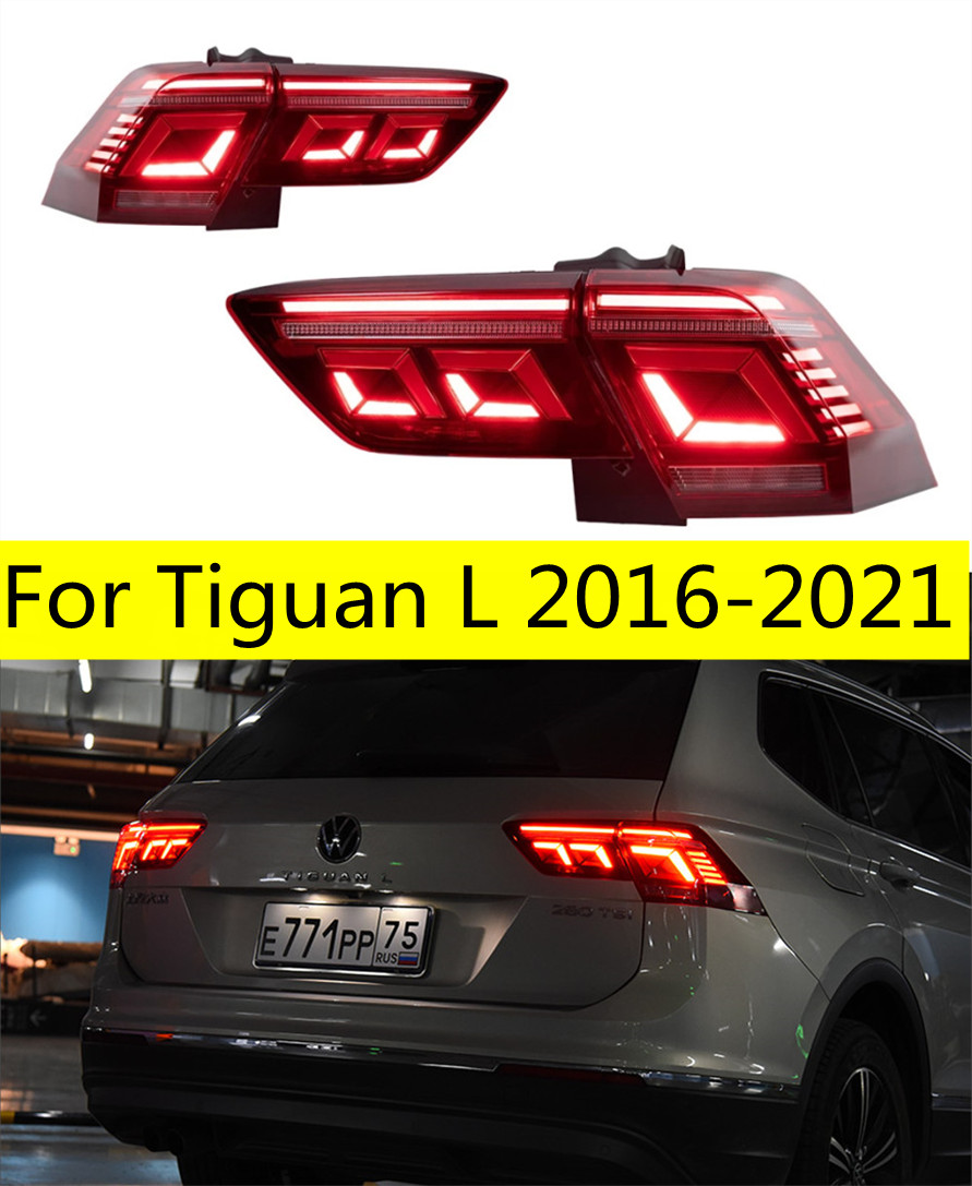 Car Tuning Taillights for VW Tiguan L 20 16-2021 Tail Light Upgrade 2022 Style Running Signal Brake Reversing Rear Lighs