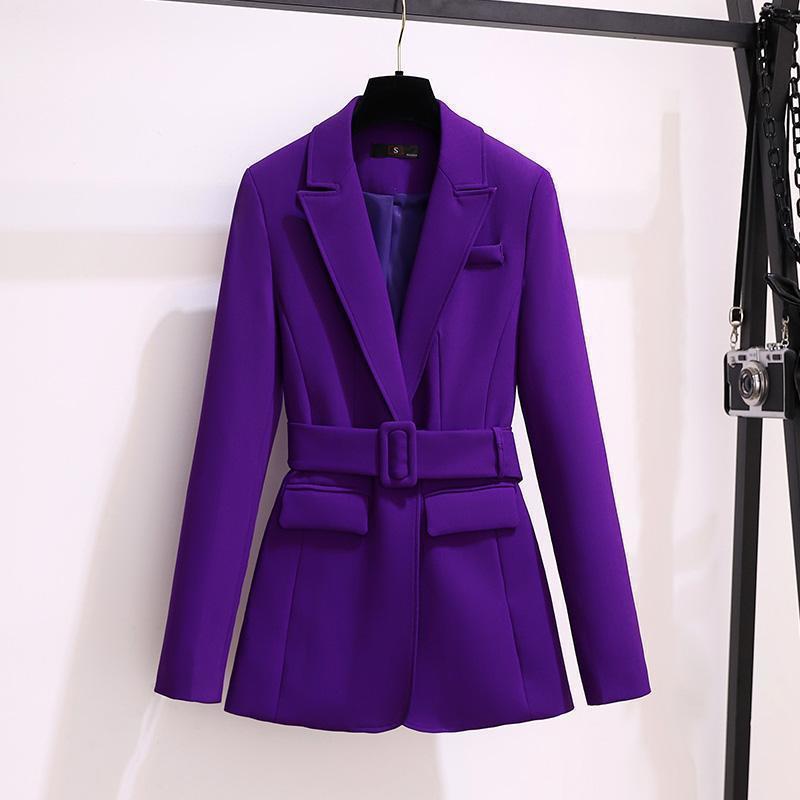 Womens Two Piece Pants Autumn Womens Purple Simple Blazer Work Office Ladies Suit Blazer Coat Fashionable Professional Suit Twopiece Suit 220902
