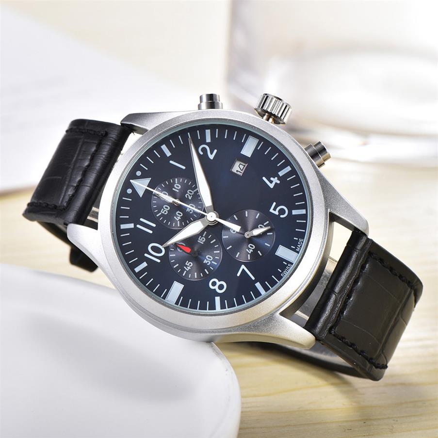 Top mens watches japan quartz movement subdial work chronograph watch leather watchband lifestyle waterproof pilot wristwatch251A
Top mens watches japan quartz movement subdial work chronograph watch leather watchband lifestyle waterproof pilot wristwatch251A