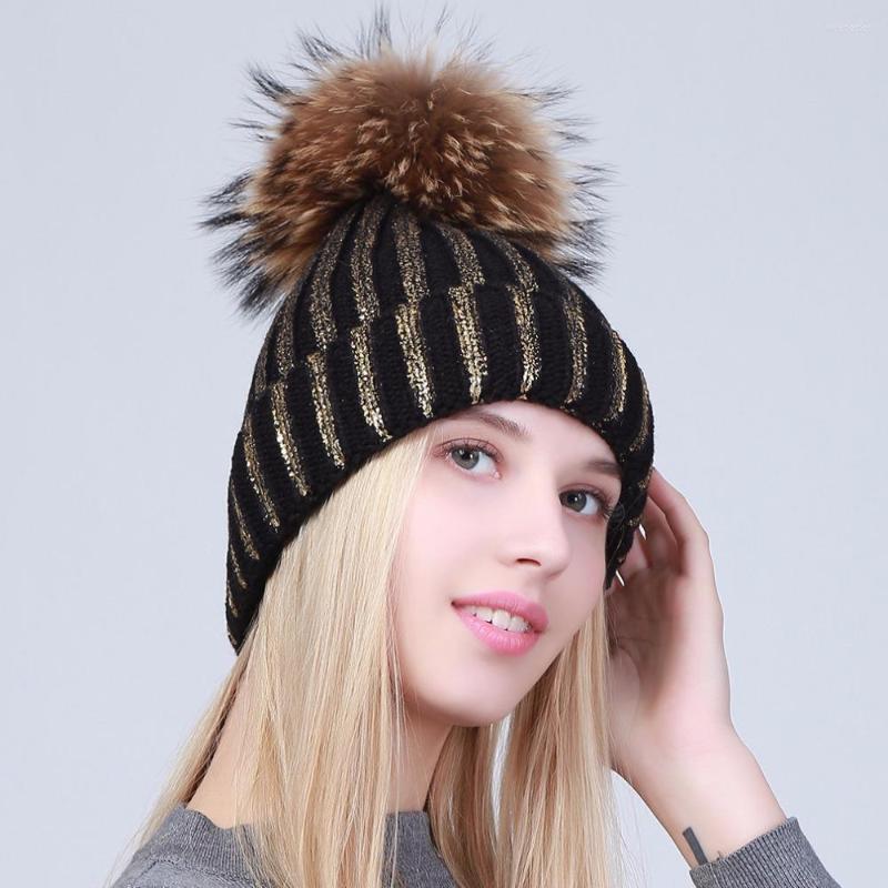 Beanies Geebro Women Winter Warm Casual Knitted With Real Fur Pom Hats Ladies Silver Metallic Color Skullies Caps Bonnet
Beanies Geebro Women Winter Warm Casual Knitted With Real Fur Pom Hats Ladies Silver Metallic Color Skullies Caps Bonnet