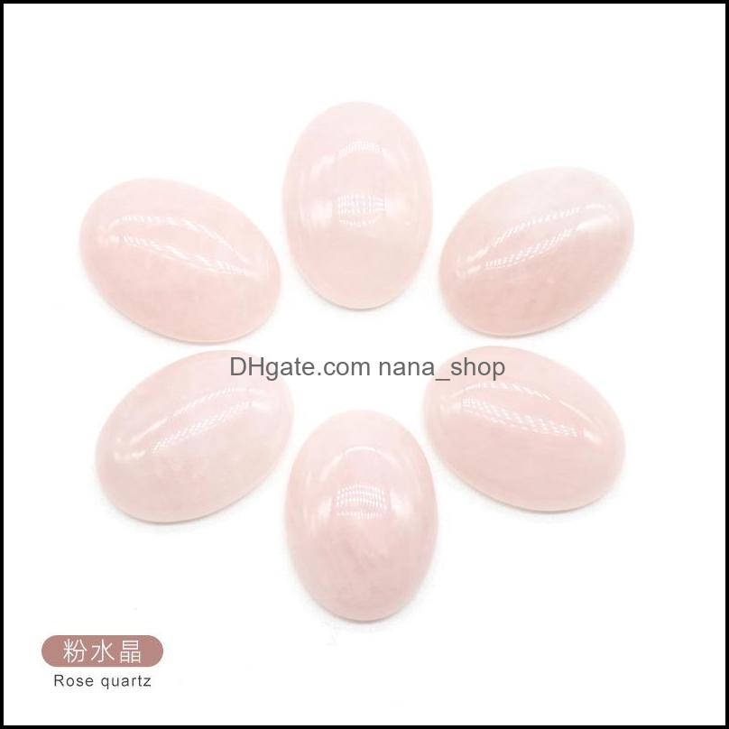 Stone 18X25Mm Flat Back Assorted Loose Stone Oval Cab Cabochons Beads For Jewelry Making Healing Crystal Wholesale Drop D Dhseller2010 Dhnz7