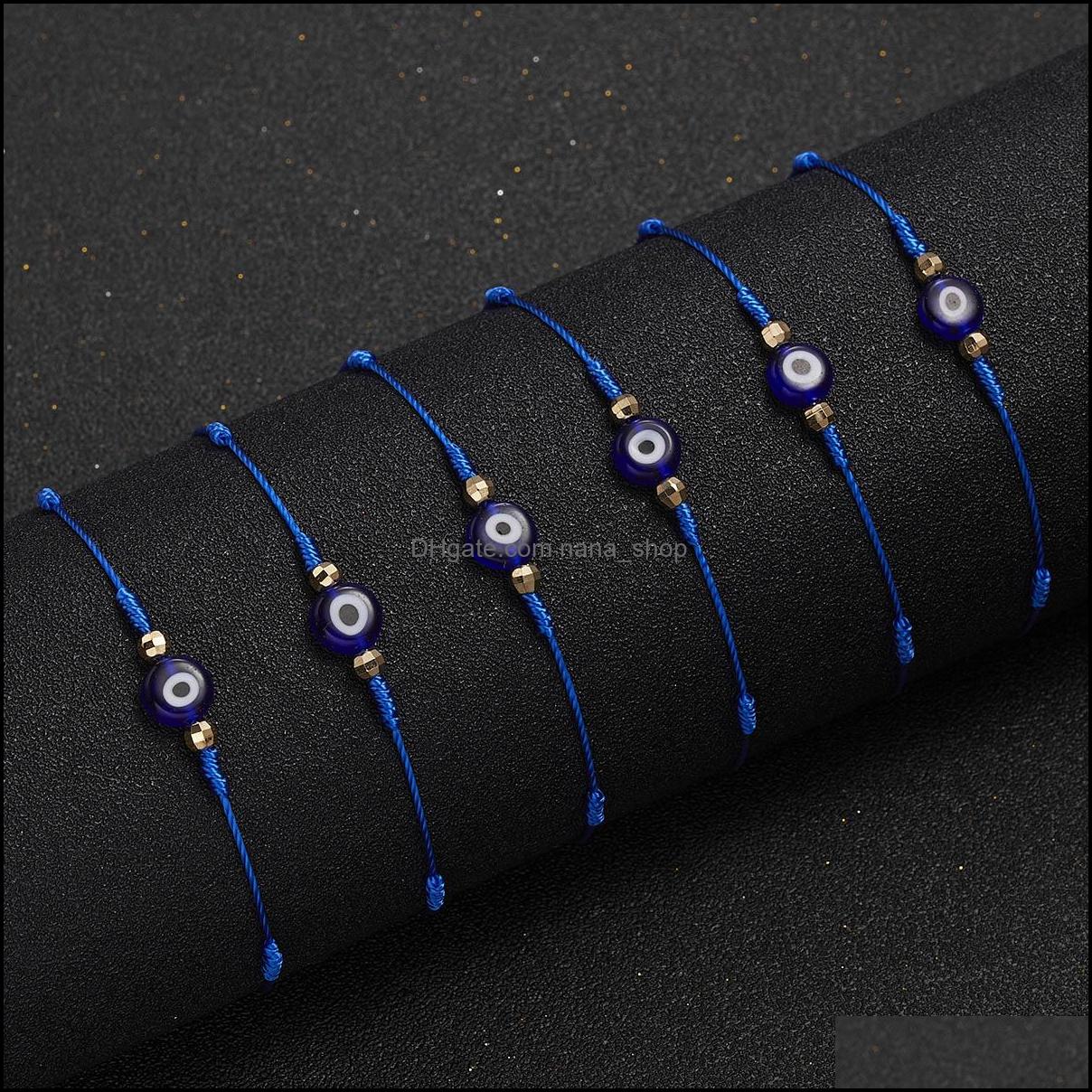 Charm Bracelets Turkish Lucky Evil Eye Bracelets For Wome Handmade Braided Red Black Rope 7 Knots Luck Jewelry Friendship Dhseller2010 Dhsov