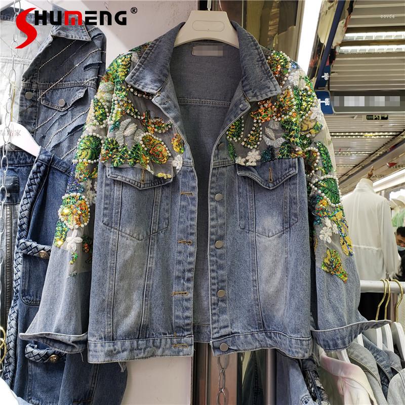 Women's Jackets 2022 Spring Autumn European Embroidery Sequins Stitching Rhinestone Women Denim Jacket Fashionable Loose Slimming Jeans Coat, Green
Women's Jackets 2022 Spring Autumn European Embroidery Sequins Stitching Rhinestone Women Denim Jacket Fashionable Loose Slimming Jeans Coat, Green