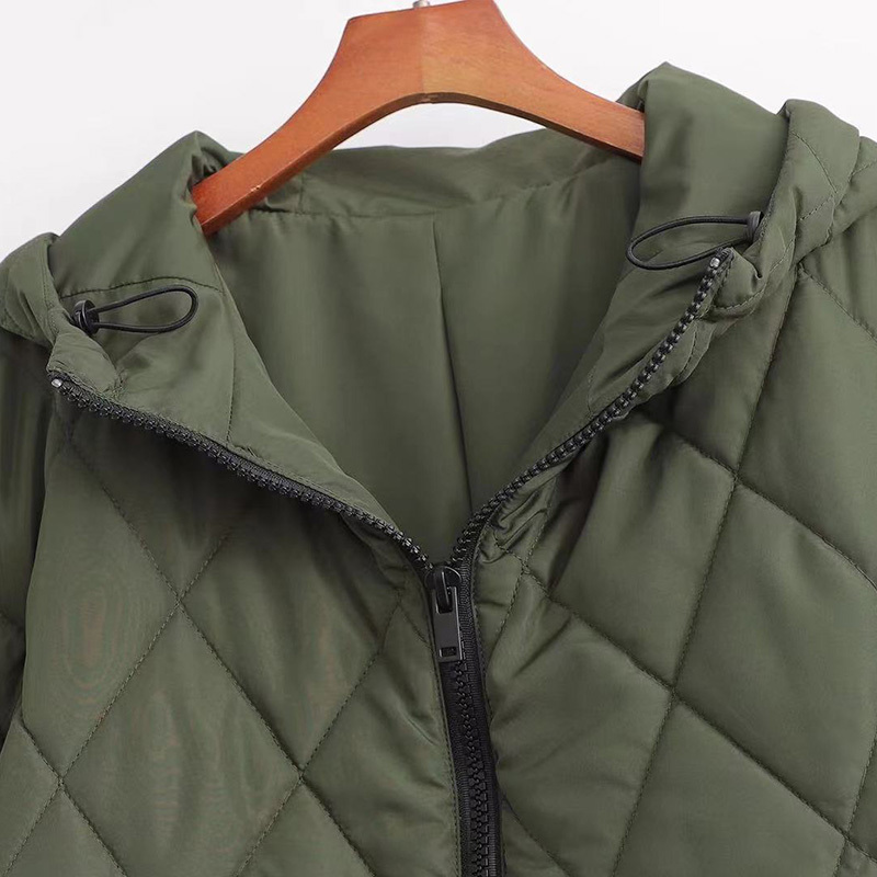 Womens Down Parkas Icclek Womens Winter Jacket Oversize Parkas Hoodies Jackets Vintage Coats Plaid Overcoat Female Solid Pockets Long Sleeves Coat 220