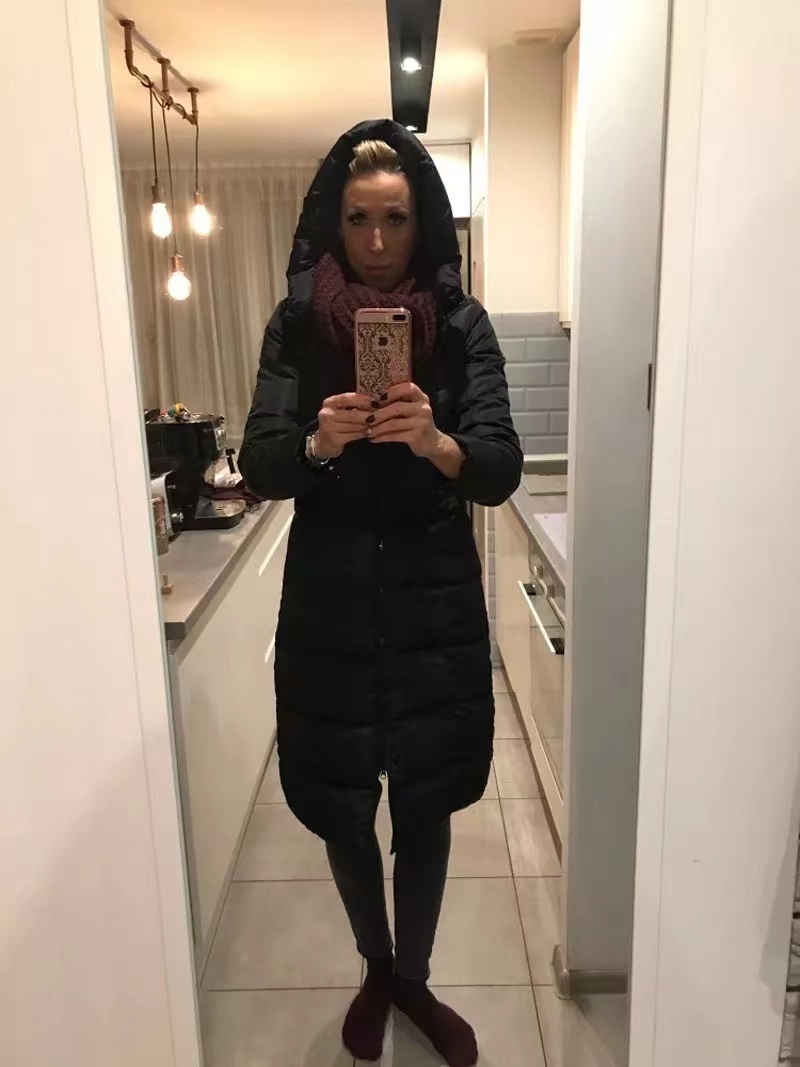 Womens Down Parkas Long Winter Coat Women Black Thick Loose Parkas Casual Cotton Padded Coat Female Elegant Solid Warm Jackets Outerwear 220902