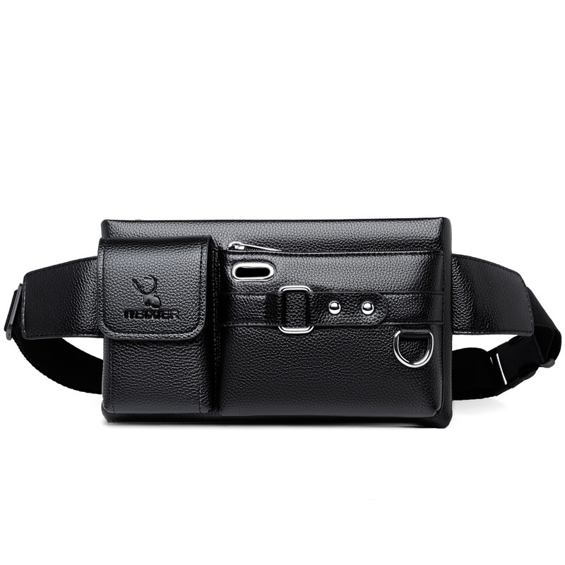 Waist Bags Brand Men's Leather Male Fanny Pack Shoulder Chest for Phone Hip Sack Man Belt Pouch Murse Banana Bum 220902