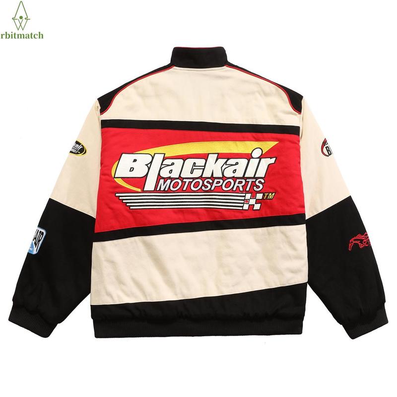 Casual Sports-Inspired BLK AIR Jackets with Elegant Embroidery Trendy Layering Piece Ideal for Urban Enthusiasts