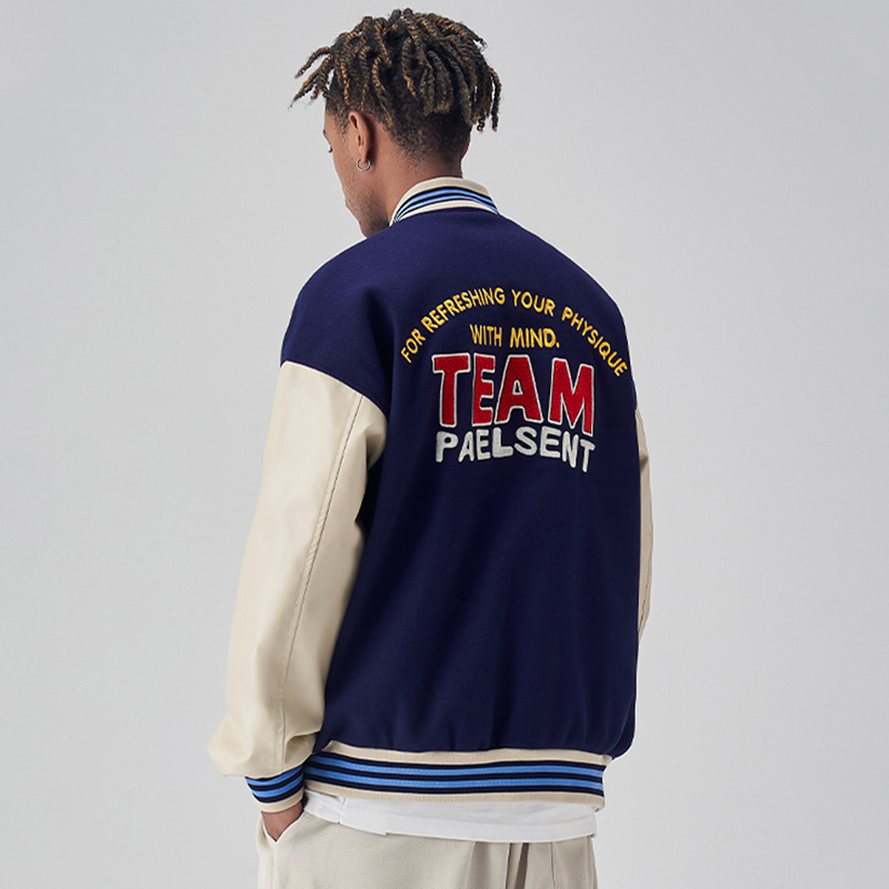 Mens Jackets Patch Embroidery Varsity Jackets Men Hip Hop Patchwork Leather Jackets Wool Vintage Bomber Oversized Baseball Jacket for Men 220902