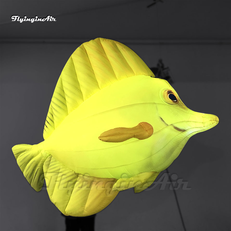 Huge Lighting Inflatable Tropical Marine Fish Balloon Blower And Light Inside For Event