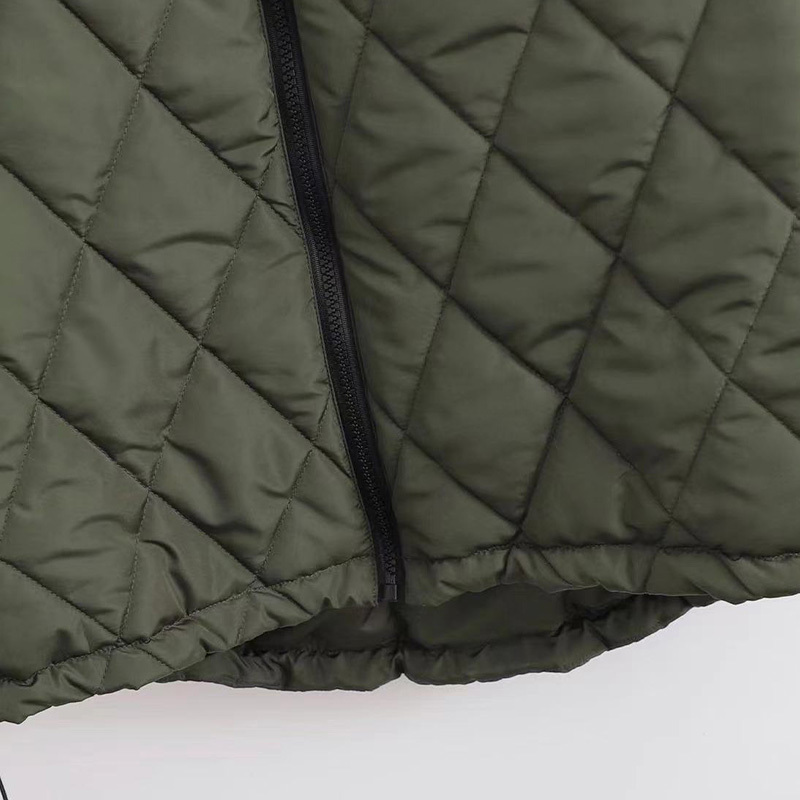 Womens Down Parkas Icclek Womens Winter Jacket Oversize Parkas Hoodies Jackets Vintage Coats Plaid Overcoat Female Solid Pockets Long Sleeves Coat 220