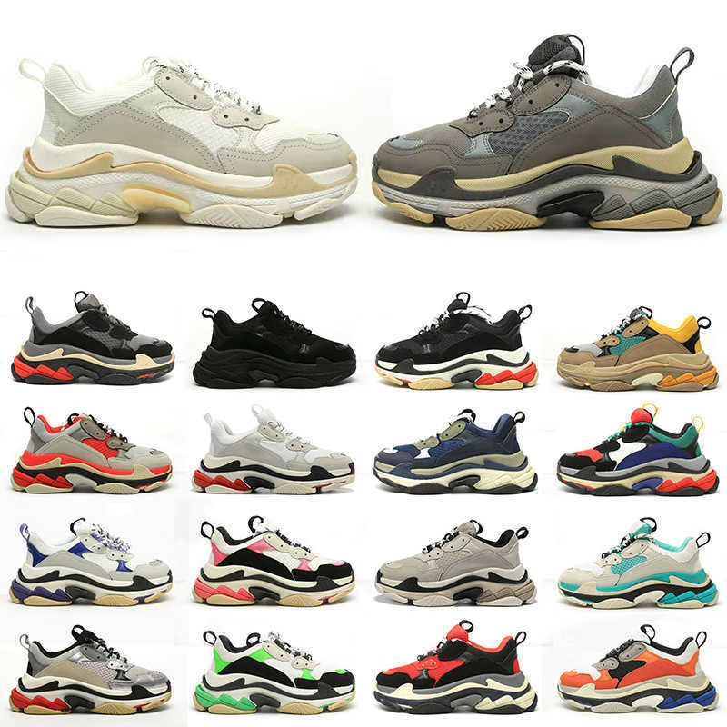 Walking triple s men women designer casual shoes platform sneakers black white Dark Grey Pink Split Multi Fuchsia Beige taupe Navy mens trainers