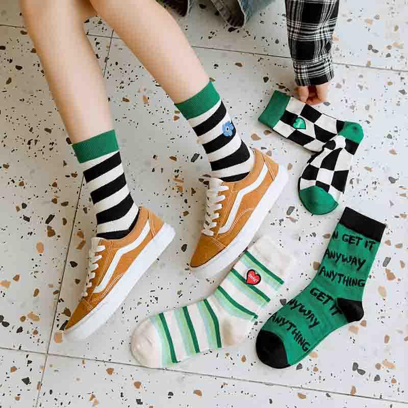 Women Socks Spring And Autumn INS Tide Green Stripe Trend Grid Letters Men Long
Women Socks Spring And Autumn INS Tide Green Stripe Trend Grid Letters Men Long