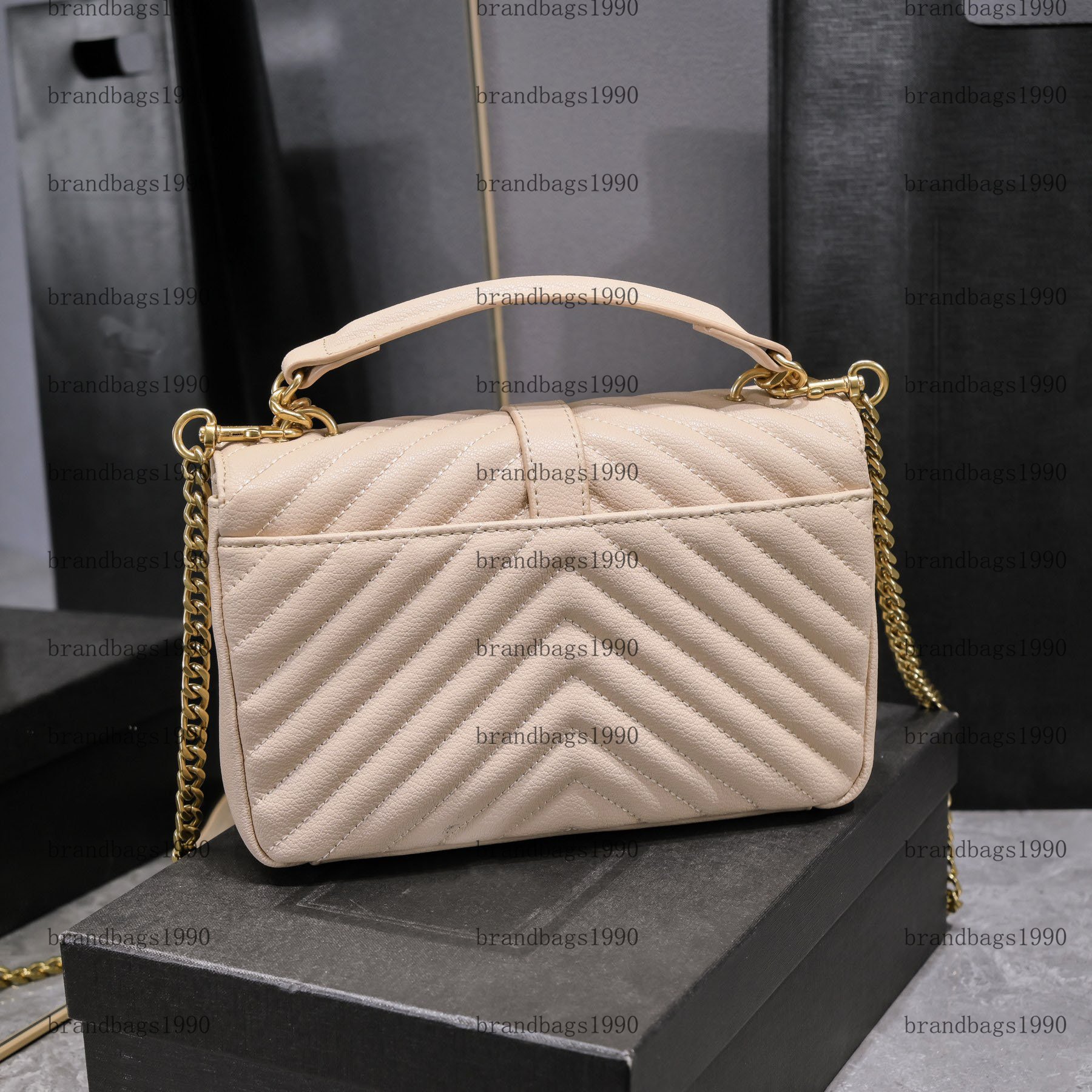 2 Size College Bag V-shaped pattern Cowskin Handbag Evening Bags Leather shoulder bags chain purse fashion clutch lady cowhide handbags