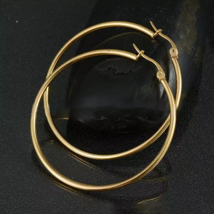 Gold Silver Plated Hoop Earrings for Women Hip Hop Dangle Large Circle Earring Big Female Ear Jewelry