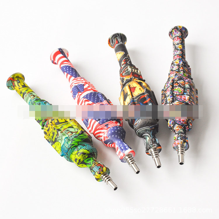 Food grade silica gel printing Silicone Smoking Accessories Nector Collector Hand Pipe With Titanium Nail Assorted Colors NC
Food grade silica gel printing Silicone Smoking Accessories Nector Collector Hand Pipe With Titanium Nail Assorted Colors NC