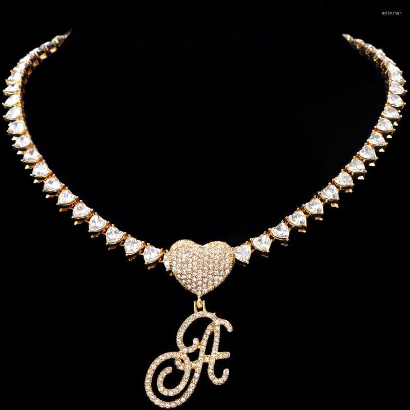 Chains Women Iced Out Heart Cursive 26 Letter Pendant Necklace With Bling Tennis Chain Fashion Wedding Party Jewelry
Chains Women Iced Out Heart Cursive 26 Letter Pendant Necklace With Bling Tennis Chain Fashion Wedding Party Jewelry