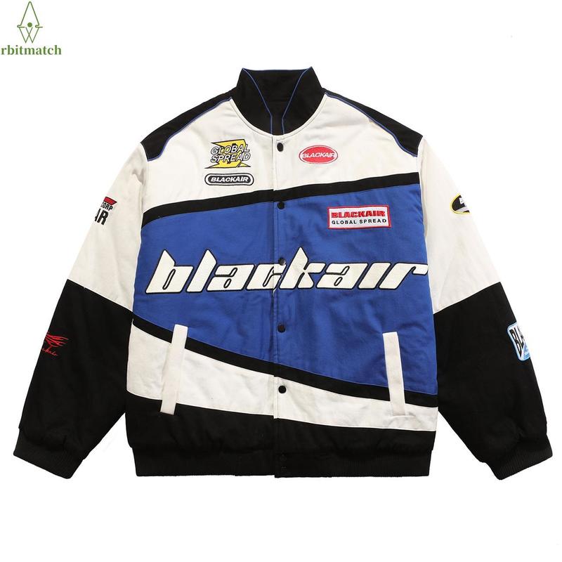 Casual Sports-Inspired BLK AIR Jackets with Elegant Embroidery Trendy Layering Piece Ideal for Urban Enthusiasts