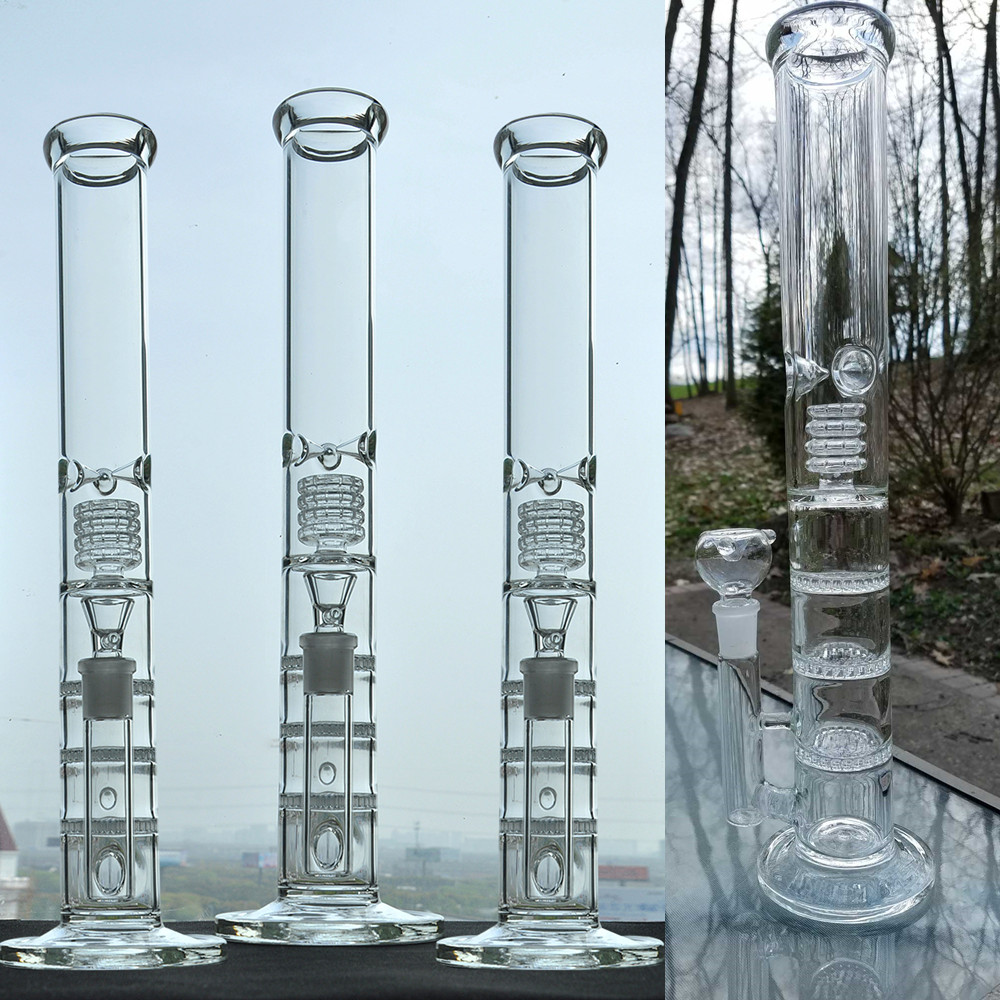 15.8 Inch Tall Recycler Hookah Water Pipes Honeycomb Perc Inline Diffuser Two Function Glass Bongs Thick Oil Rig Dabbers Smoke Bubbler with 18mm Joint
15.8 Inch Tall Recycler Hookah Water Pipes Honeycomb Perc Inline Diffuser Two Function Glass Bongs Thick Oil Rig Dabbers Smoke Bubbler with 18mm Joint