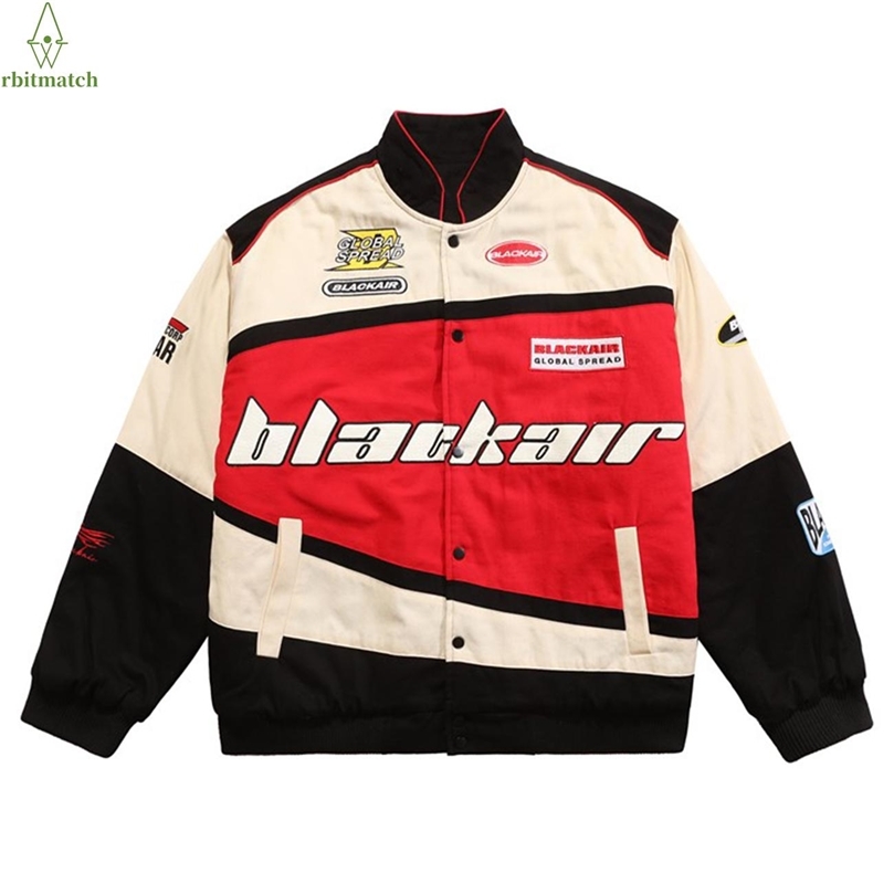 Casual Sports-Inspired BLK AIR Jackets with Elegant Embroidery Trendy Layering Piece Ideal for Urban Enthusiasts