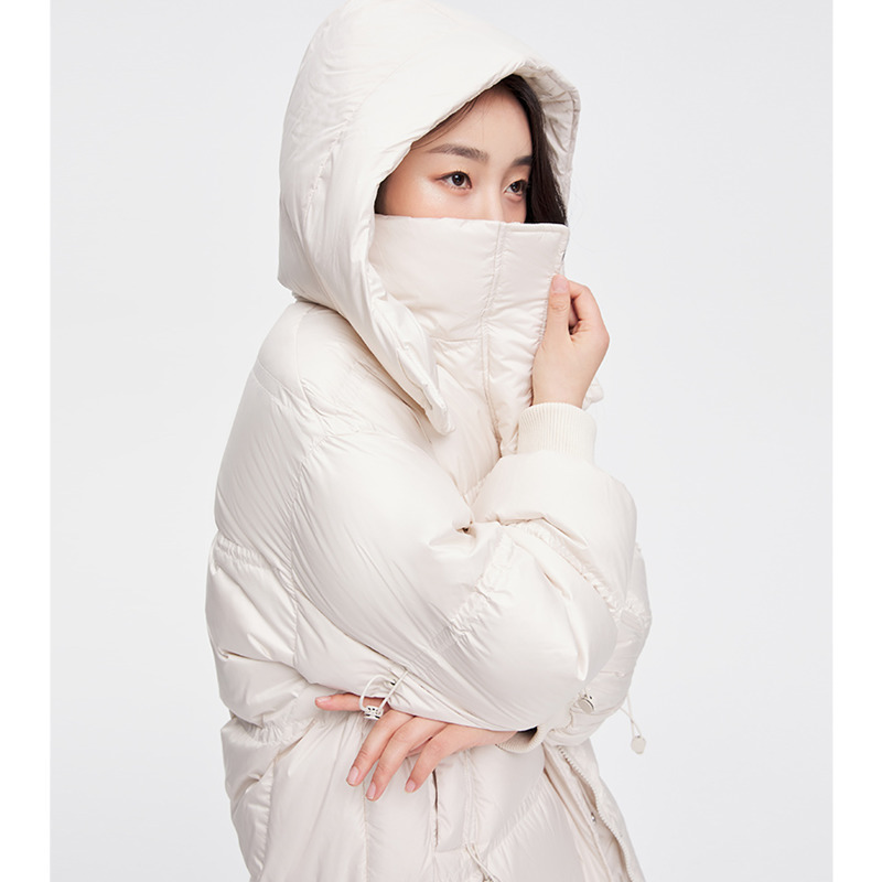 Womens Down Parkas Women Down Parka Mid Length Black Jacket Baggy Winter Waterproof Warm Duck Feather Down Female Hooded Puffer Coat Bubble Outwear 22