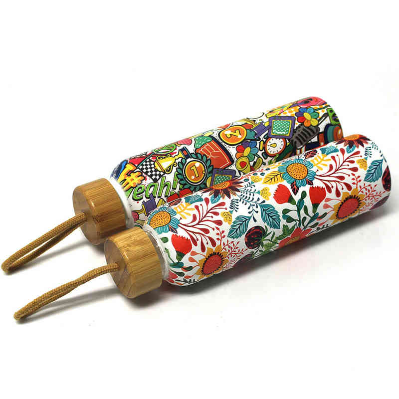 Vintage Glass Bottle With Bamboo Lid Sealed Sports Water Bottle Beautiful Painting For Travel Creative Gift 600ml, Chocolate
Vintage Glass Bottle With Bamboo Lid Sealed Sports Water Bottle Beautiful Painting For Travel Creative Gift 600ml, Chocolate