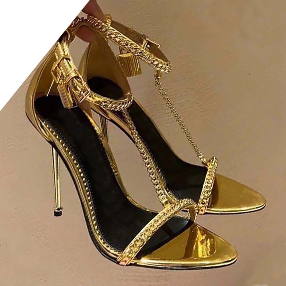 Women pointy open toe sandal brand high heels gold padlock Tom-ford-sandal nappe leather naked heeled sandals wedding party dress pumps with box, Tf#07
Women pointy open toe sandal brand high heels gold padlock Tom-ford-sandal nappe leather naked heeled sandals wedding party dress pumps with box, Tf#07
