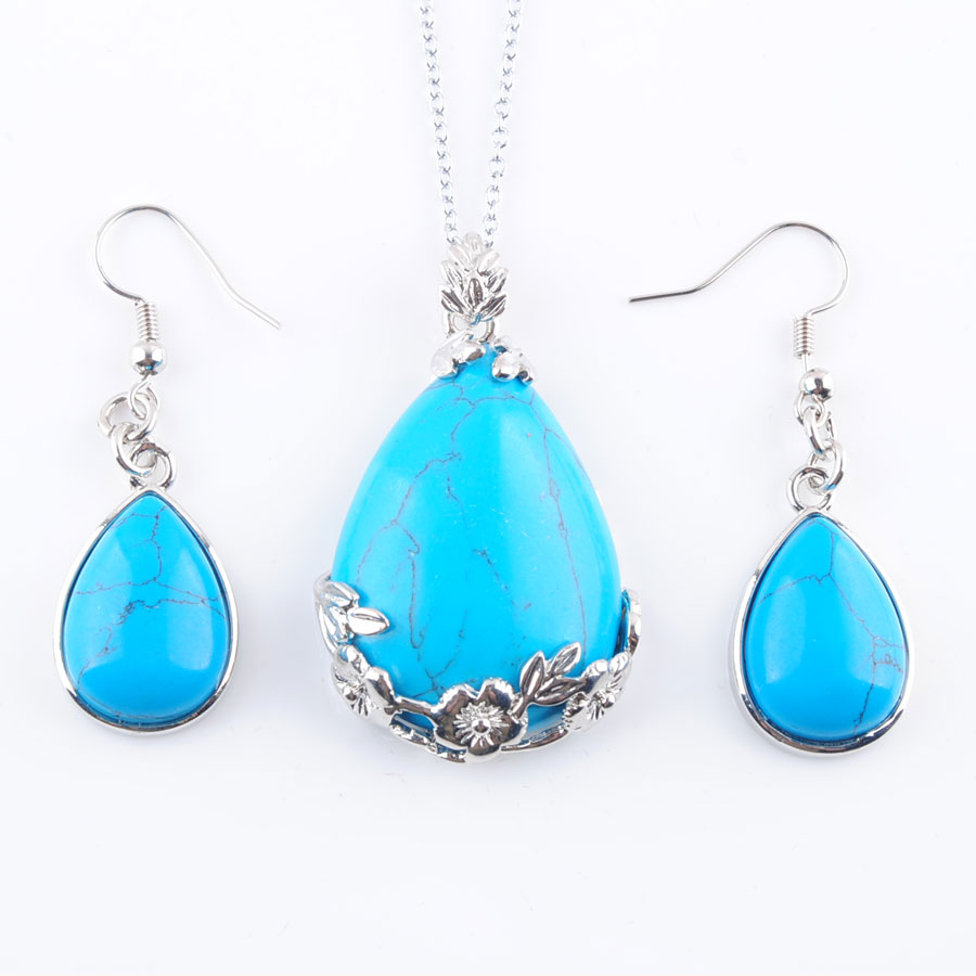 Earrings Chain Necklace Jewelry Set for women Natural Stone Blue Turquoises Water Drop shape Reiki Chakra Bead Pendant Q3069, White
Earrings Chain Necklace Jewelry Set for women Natural Stone Blue Turquoises Water Drop shape Reiki Chakra Bead Pendant Q3069, White