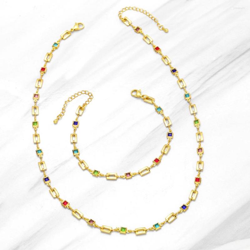 Pendant Necklaces Lovely Cold Plated Geometric Crystal Necklace For Women Copper CZ Beads Chain Choker Rainbow Jewelry Gifts Nkeb282
Pendant Necklaces Lovely Cold Plated Geometric Crystal Necklace For Women Copper CZ Beads Chain Choker Rainbow Jewelry Gifts Nkeb282