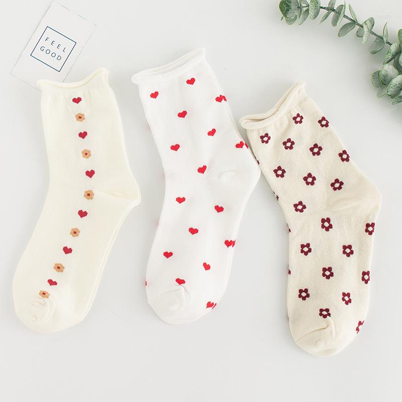 Women Socks Side Small Flower Roll Kawaii Sock Korean Style For All Season White Woman Cotton 503103, 02
Women Socks Side Small Flower Roll Kawaii Sock Korean Style For All Season White Woman Cotton 503103, 02