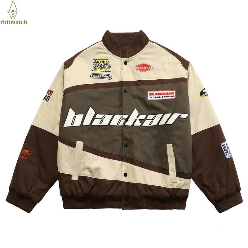 Casual Sports-Inspired BLK AIR Jackets with Elegant Embroidery Trendy Layering Piece Ideal for Urban Enthusiasts