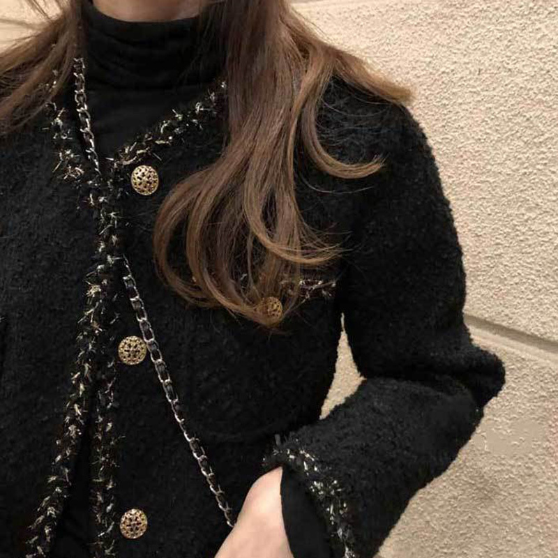 Women's Jackets Korean Style Tweed jackets Women Elegant Blend Wool Coat With Pockets Female Autumn Single Breasted Outwear Office Lady 220902