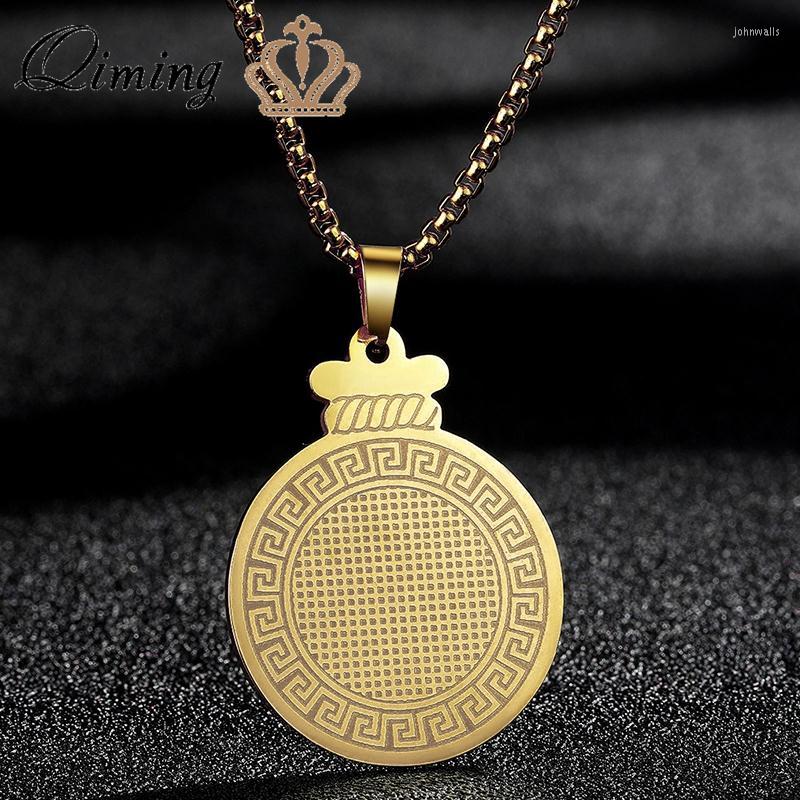 Pendant Necklaces QIMING Stainless Steel Geometric Necklace For Women Men Round Circle Medallion Simple Gift
Pendant Necklaces QIMING Stainless Steel Geometric Necklace For Women Men Round Circle Medallion Simple Gift