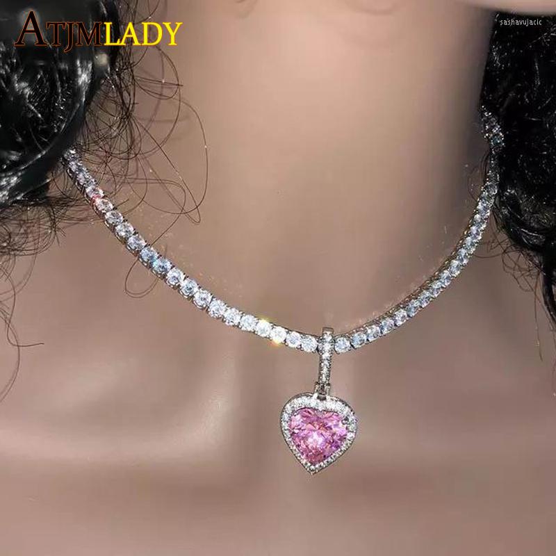 Chains Bling Colorful Heart Pendant Necklace For Women Girls HipHop Full Iced Out Cubic Zirconia CZ Stone With 3mm Tennis Chain
Chains Bling Colorful Heart Pendant Necklace For Women Girls HipHop Full Iced Out Cubic Zirconia CZ Stone With 3mm Tennis Chain
