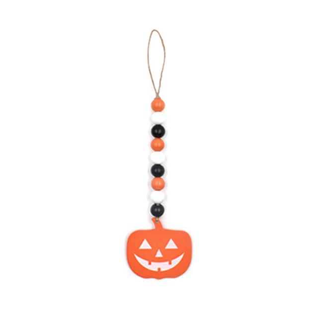 Party Halloween Decoration Decor Wooden Beads Garland Pumpkin Ghost Skull Wood Chip Pendant For Home Rustic Hanging Ornament 902