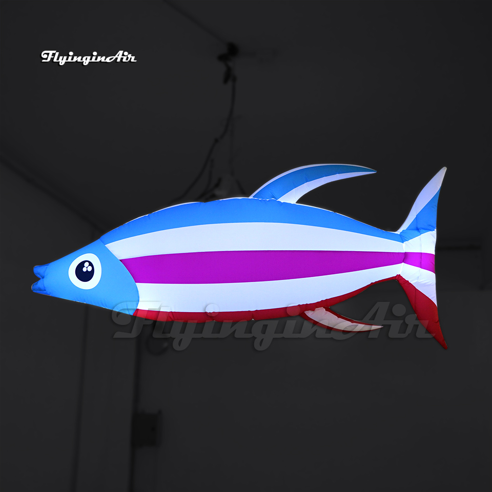 Hanging Large Inflatable Clownfish Sea Animal Model Air Blow Up Tropical Fish Balloon For Dining Room Ceiling Decoration