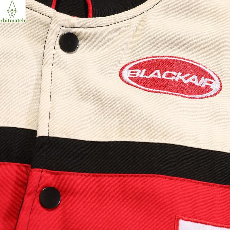 Casual Sports-Inspired BLK AIR Jackets with Elegant Embroidery Trendy Layering Piece Ideal for Urban Enthusiasts