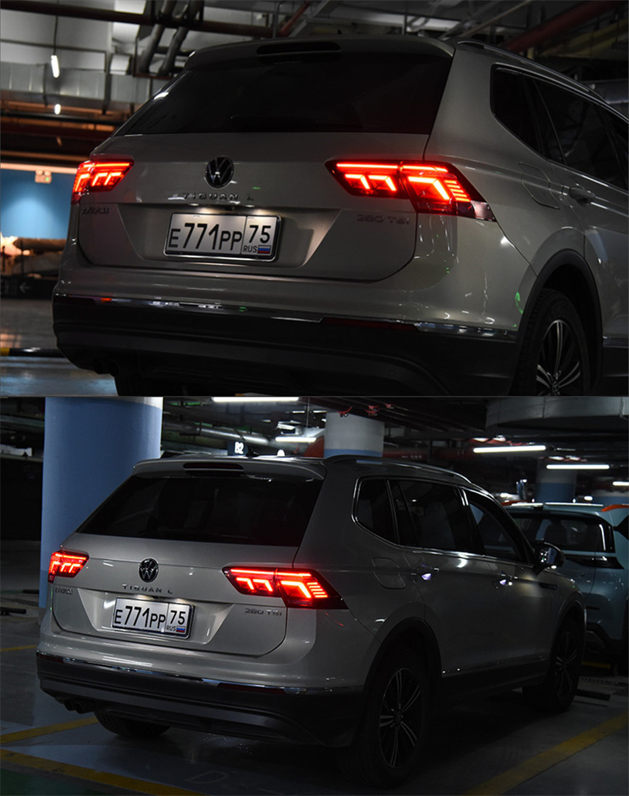 Car Tuning Taillights for VW Tiguan L 20 16-2021 Tail Light Upgrade 2022 Style Running Signal Brake Reversing Rear Lighs